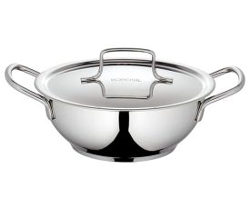 Borosil Cookfresh SS Deep Kadhai + Lid, 2.3L
