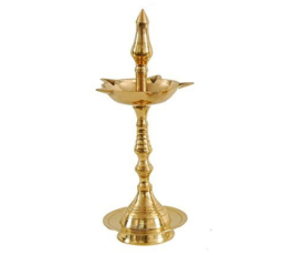 BRASS OIL LAMP KERELA FANCY 10 INCH