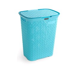 Laundry Bag/Basket with lid, Aero Blue, 50 Ltrs.