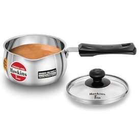 Hawkins 1 Litre Tpan, Stainless Steel Tea Pan with Glass Lid,