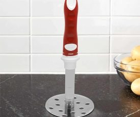 Stainless Steel Potato Masher, Red