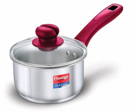 Prestige Sauce Pan with Glass Lid, Induction Compatible