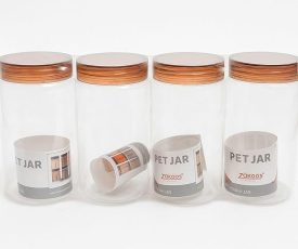 Plastic PET Storage Jar Set of 4 – 1000ml Plastic Storage Jars