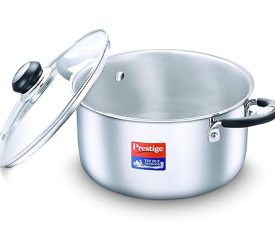 Prestige 20cm/3.25L Tri-Ply Stainless Steel Splendor Casserole with Glass Lid