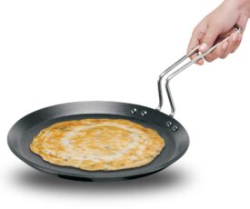 Hawkins Futura 26 cm  Non Stick Tawa with Stainless Steel Handle, Induction Tawa  Black (INFT26)
