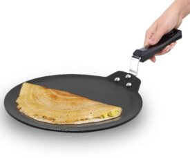 Hawkins Futura 28 cm Dosa Tava, Non Stick Dosa Tawa, Induction Dosa Tawa, Black (INDT28)