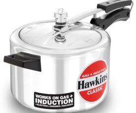Hawkins Aluminium 5 Litre Classic Pressure Cooker, Induction Inner Lid Cooker,Silver